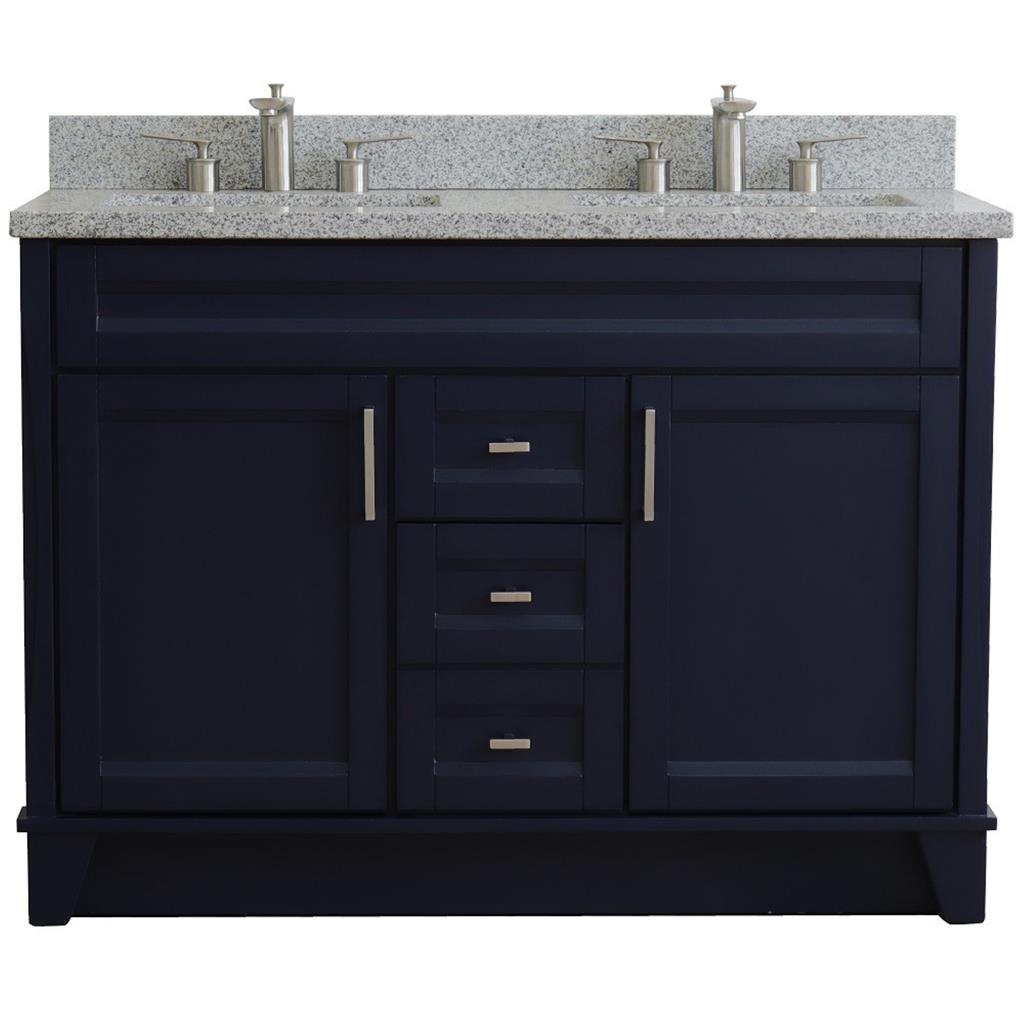 Bellaterra Terni 49" Double Vanity, Blue, Gray Granite Top/Rectangle Sink