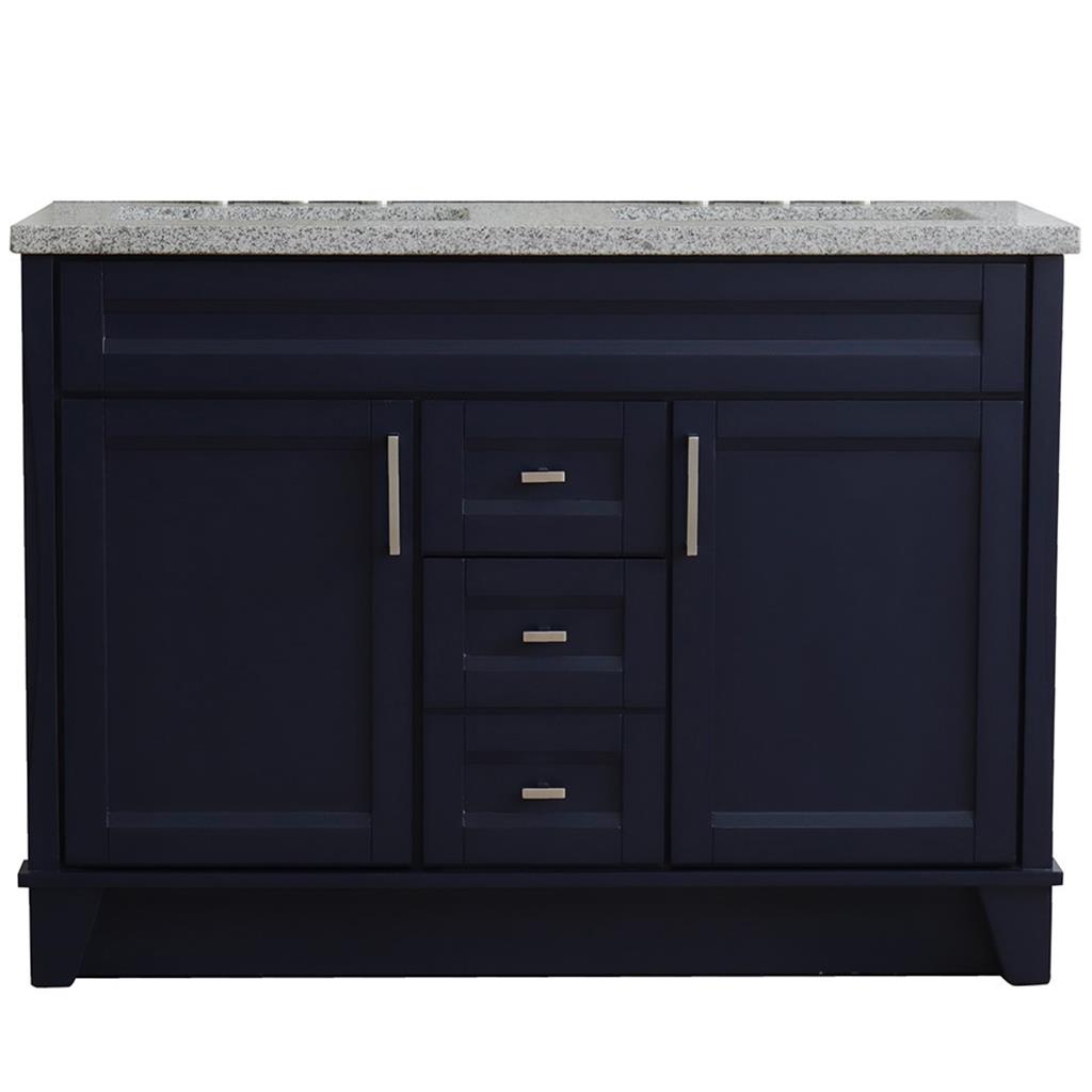 Bellaterra Terni 49" Double Vanity, Blue, Gray Granite Top/Rectangle Sink