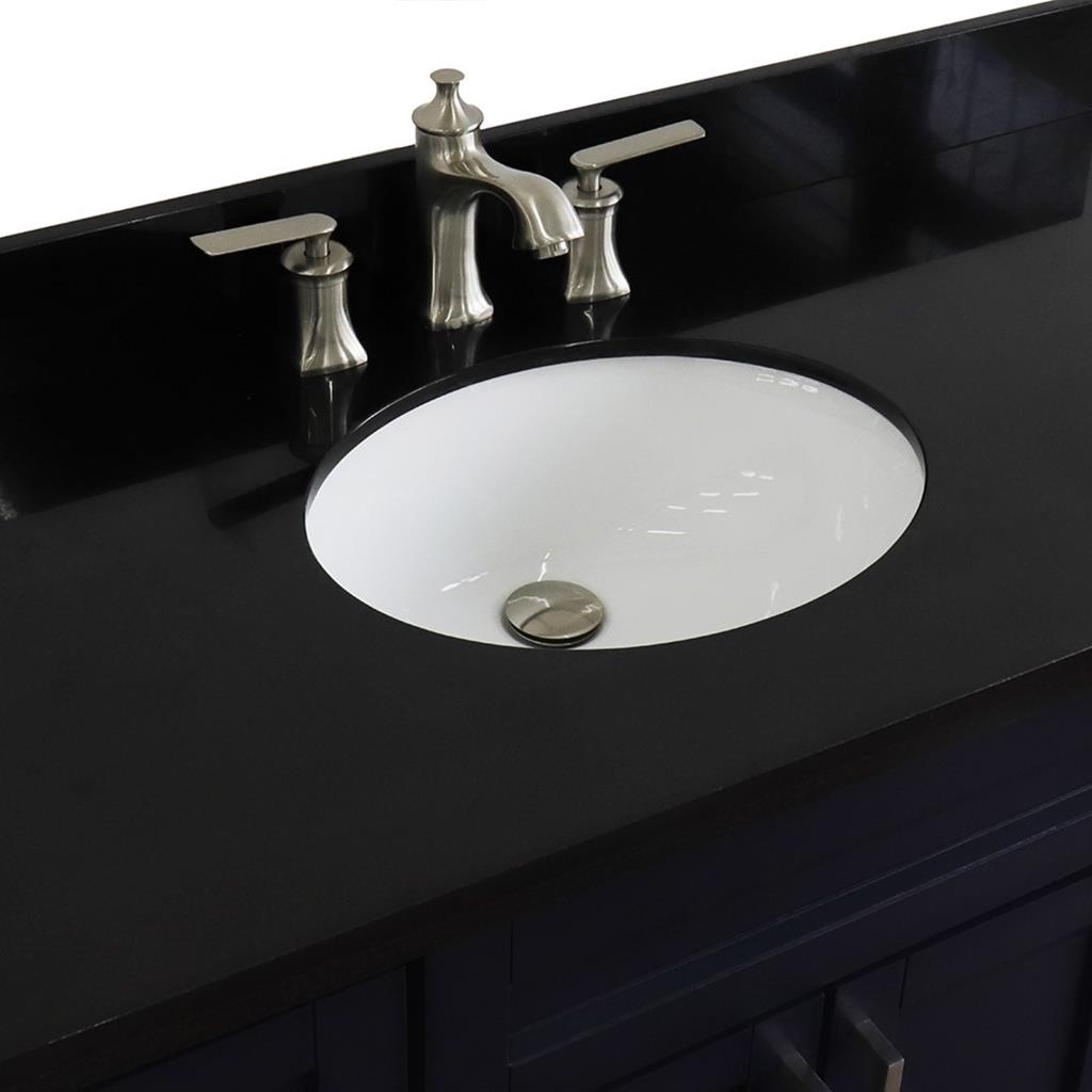 Bellaterra Terni 49" Single Vanity, Blue, Black Galaxy Granite Top/Oval Sink