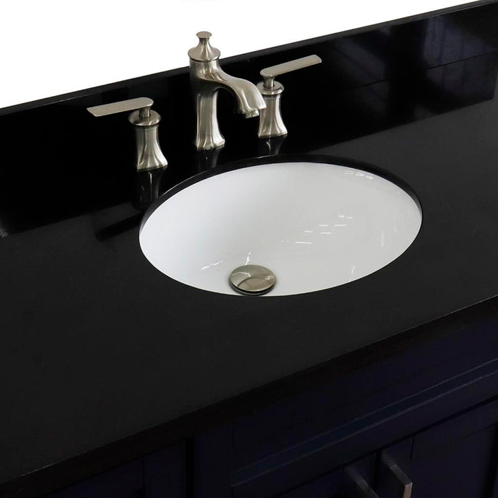 Bellaterra Terni 49" Single Vanity, Blue, Black Galaxy Granite Top/Oval Sink