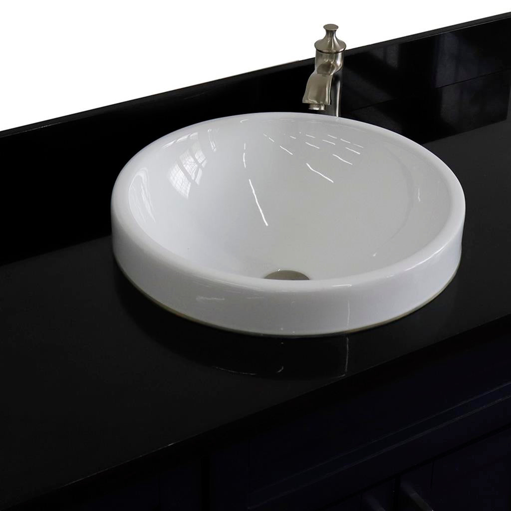 Bellaterra Terni 49" Single Vanity, Blue, Black Galaxy Granite Top/Round Sink