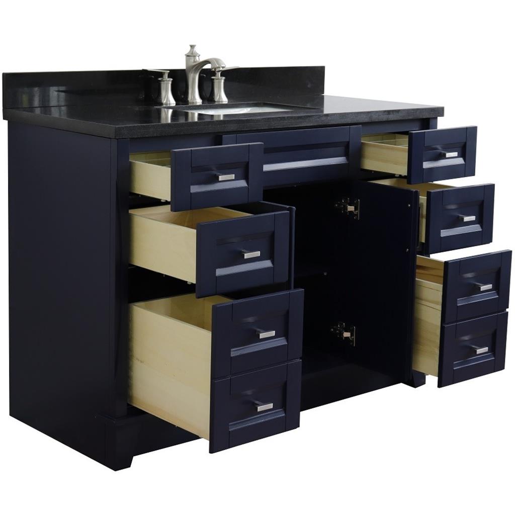 Bellaterra Terni 49" Single Vanity, Blue, Black Galaxy Granite Top/Rectangle Sink