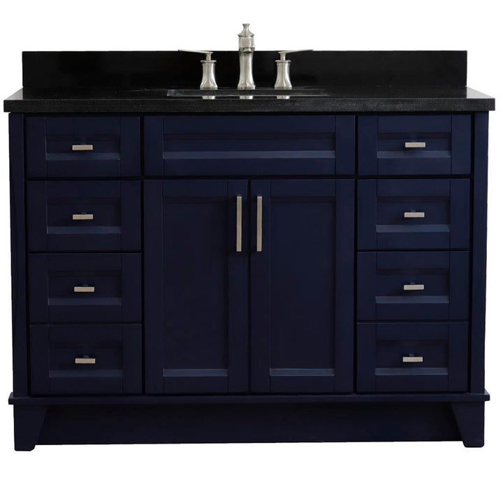 Bellaterra Terni 49" Single Vanity, Blue, Black Galaxy Granite Top/Rectangle Sink