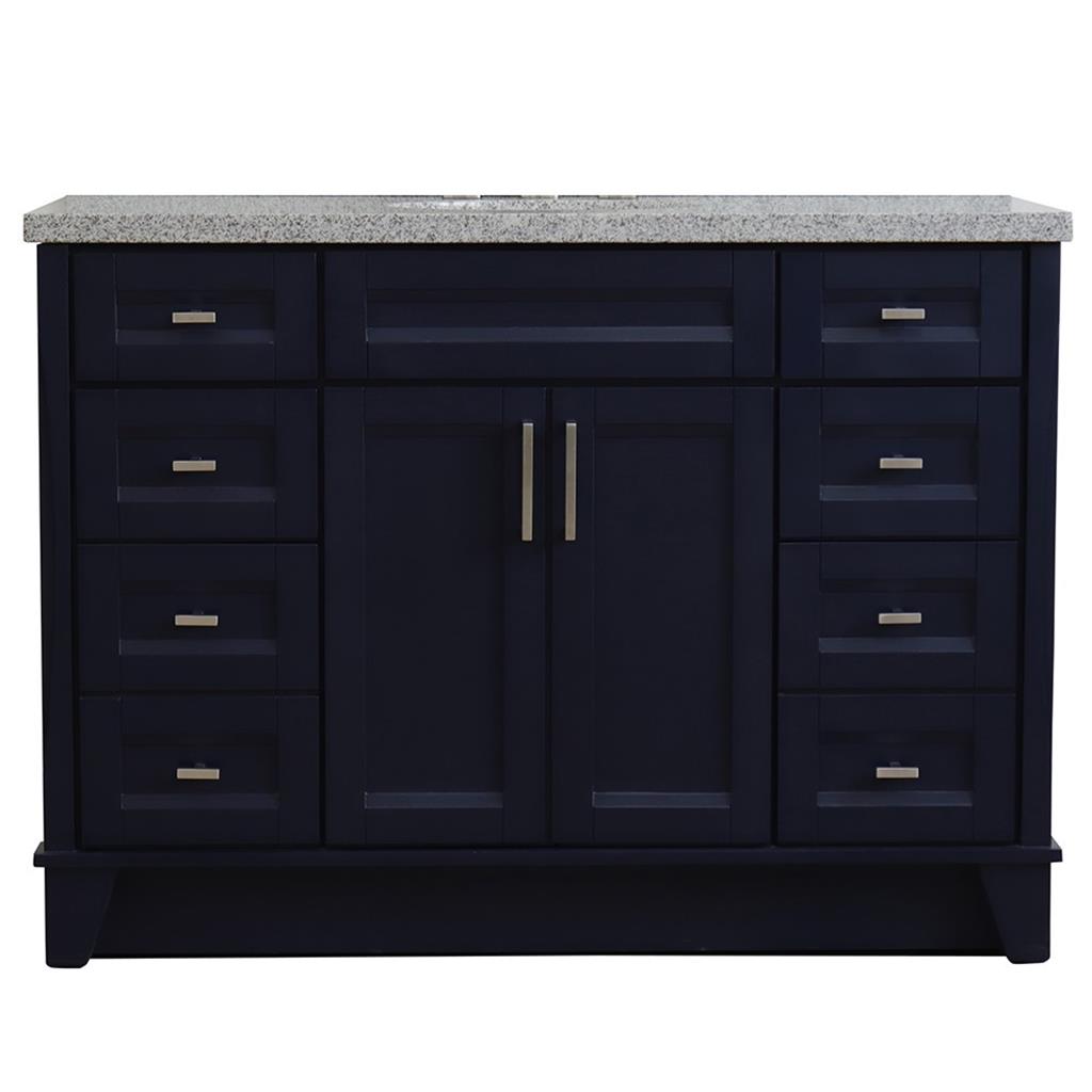 Bellaterra Terni 49" Single Vanity, Blue, Gray Granite Top/Oval Sink