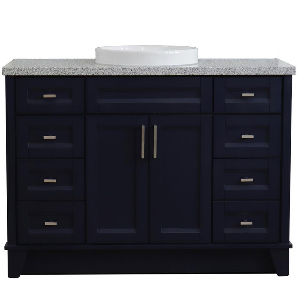 Bellaterra Terni 49" Single Vanity, Blue, Gray Granite Top/Round Sink