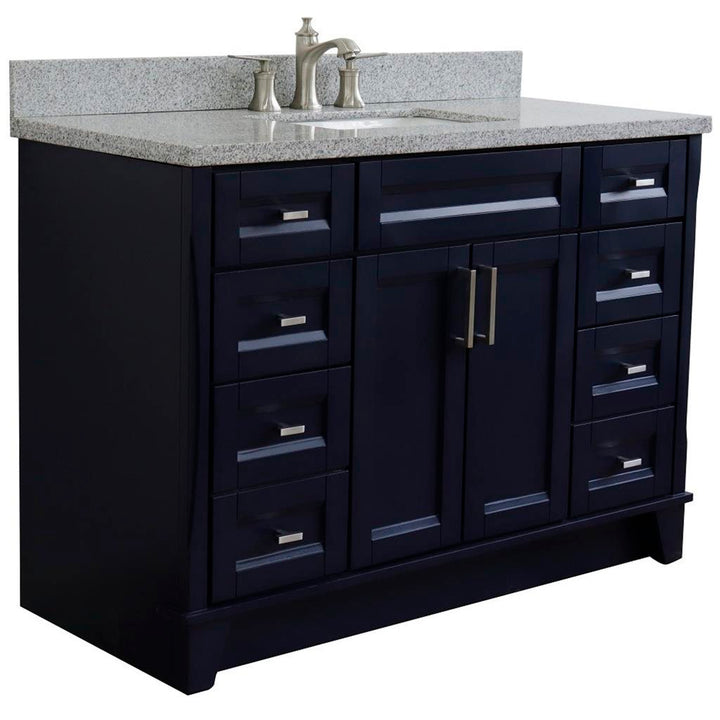 Bellaterra Terni 49" Single Vanity, Blue, Gray Granite Top/Rectangle Sink