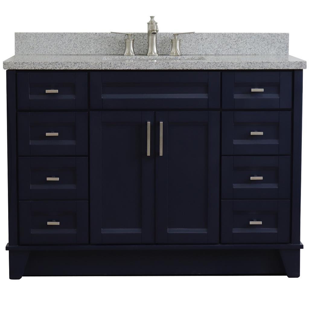 Bellaterra Terni 49" Single Vanity, Blue, Gray Granite Top/Rectangle Sink