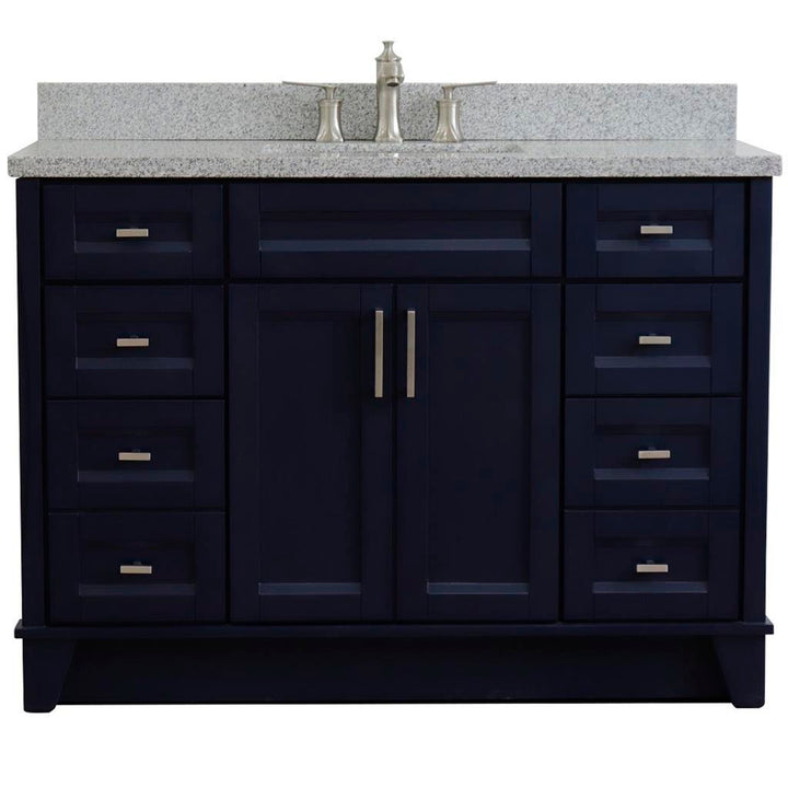 Bellaterra Terni 49" Single Vanity, Blue, Gray Granite Top/Rectangle Sink