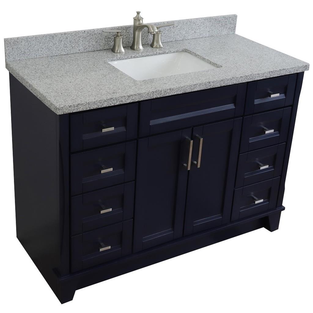 Bellaterra Terni 49" Single Vanity, Blue, Gray Granite Top/Rectangle Sink