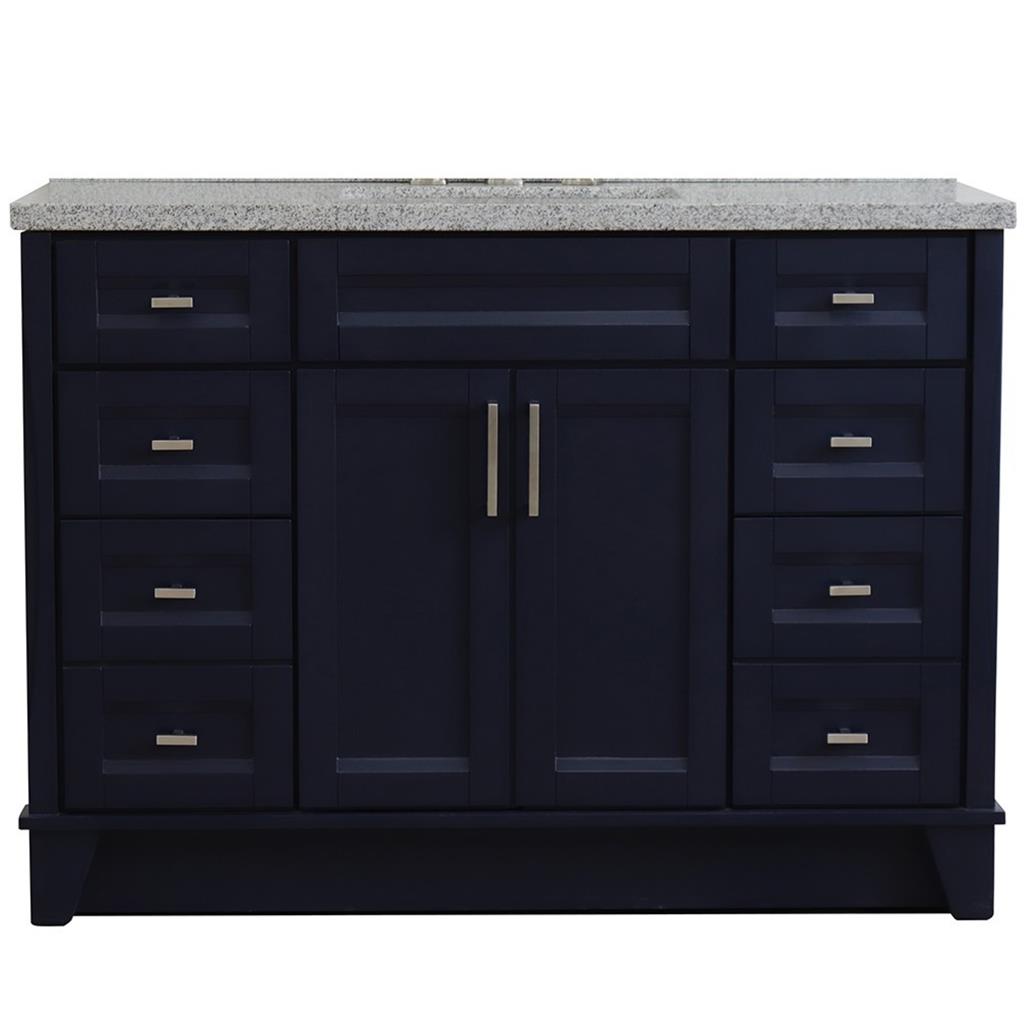 Bellaterra Terni 49" Single Vanity, Blue, Gray Granite Top/Rectangle Sink