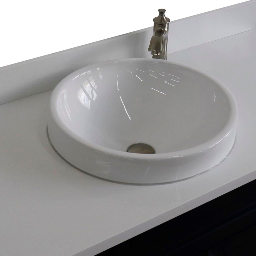 Bellaterra Terni 49" Single Vanity, Blue, White Quartz Top/Round Sink