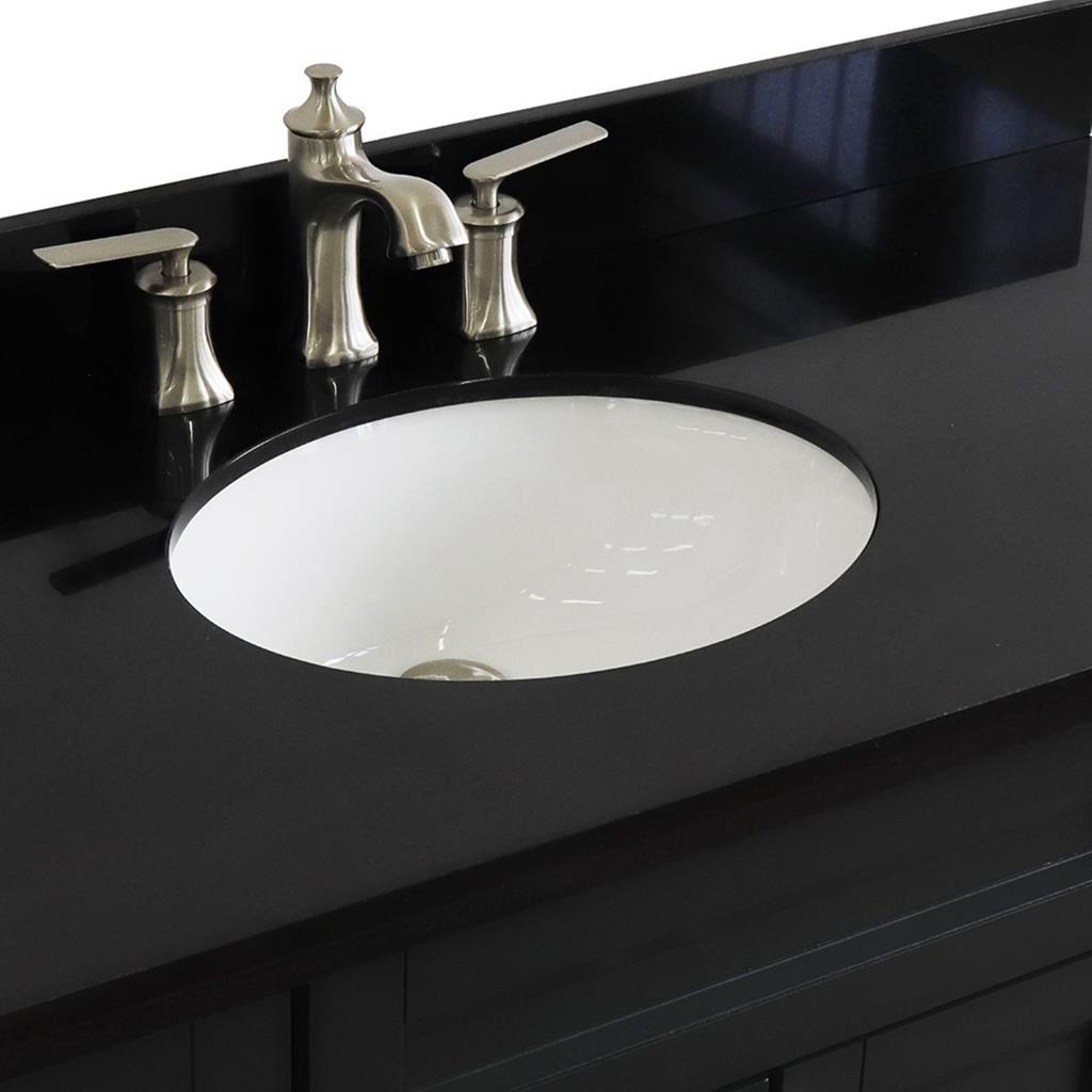 Bellaterra Terni 49" Single Vanity, Dark Gray, Black Galaxy Granite Top/Oval Sink