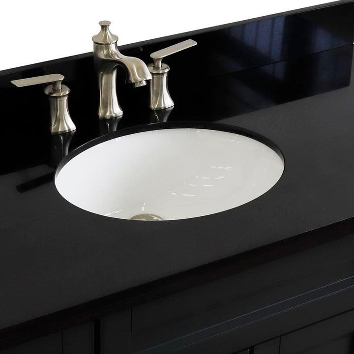 Bellaterra Terni 49" Single Vanity, Dark Gray, Black Galaxy Granite Top/Oval Sink