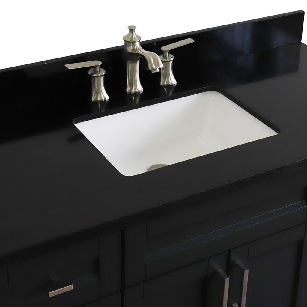 Bellaterra Terni 49" Single Vanity, Dark Gray, Black Galaxy Granite Top/Rectangle Sink