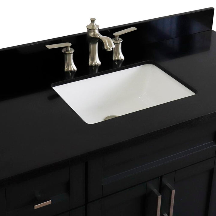 Bellaterra Terni 49" Single Vanity, Dark Gray, Black Galaxy Granite Top/Rectangle Sink