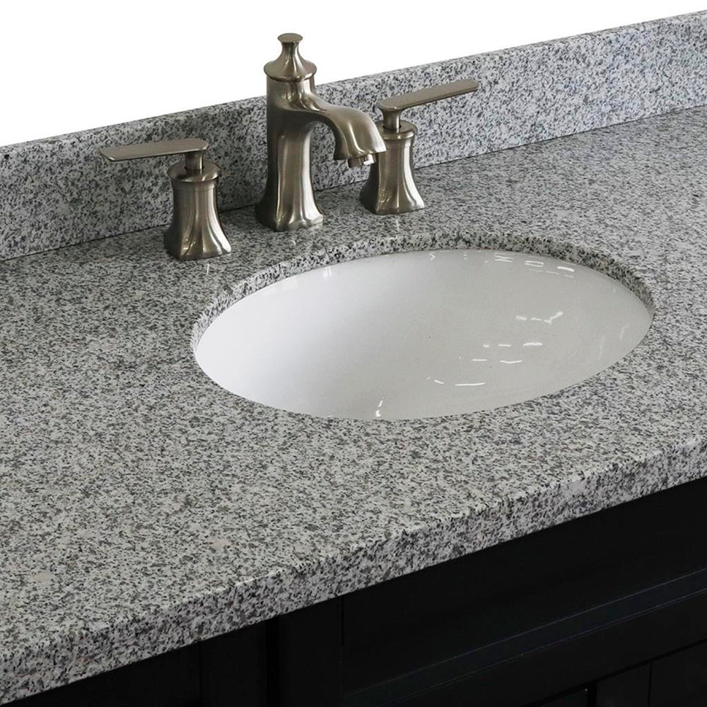 Bellaterra Terni 49" Single Vanity, Dark Gray, Gray Granite Top/Oval Sink