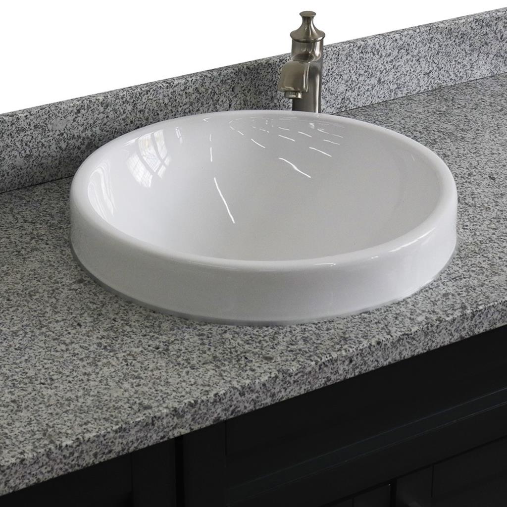 Bellaterra Terni 49" Single Vanity, Dark Gray, Gray Granite Top/Round Sink