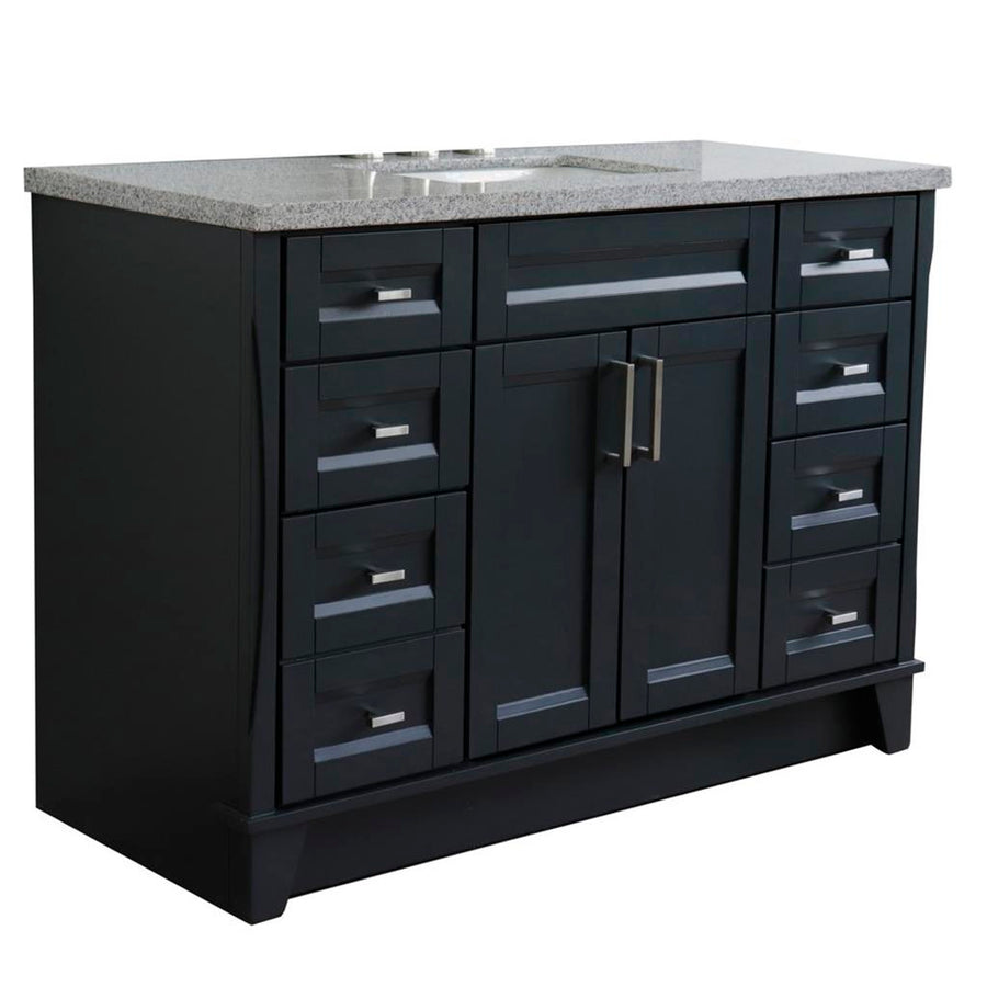 Bellaterra Terni 49" Single Vanity, Dark Gray, Gray Granite Top/Rectangle Sink