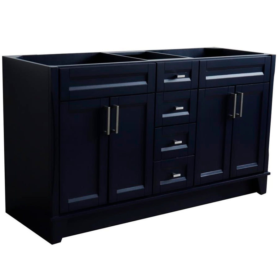 Bellaterra Home Terni 60" Blue Double Vanity, Cabinet Only Cabinet Only (No Top)#top-options_cabinet-only-(no-top)