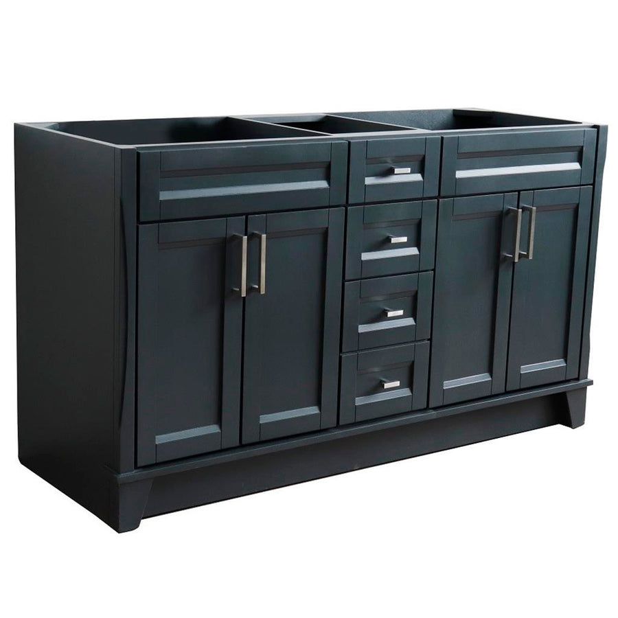 Bellaterra Home Terni 60" Dark Gray Double Vanity, Cabinet Only Cabinet Only (No Top)#top-options_cabinet-only-(no-top)