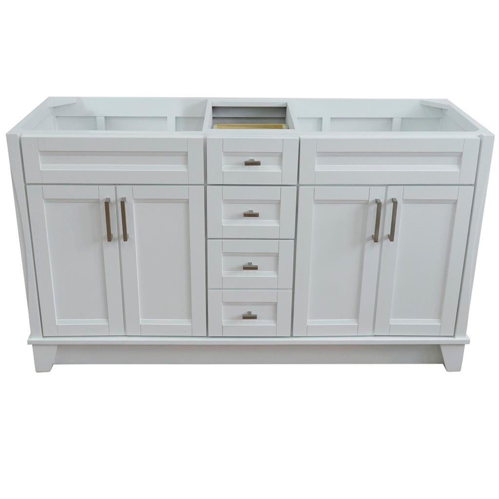 Bellaterra Terni 60" Double Vanity, White, Cabinet Only