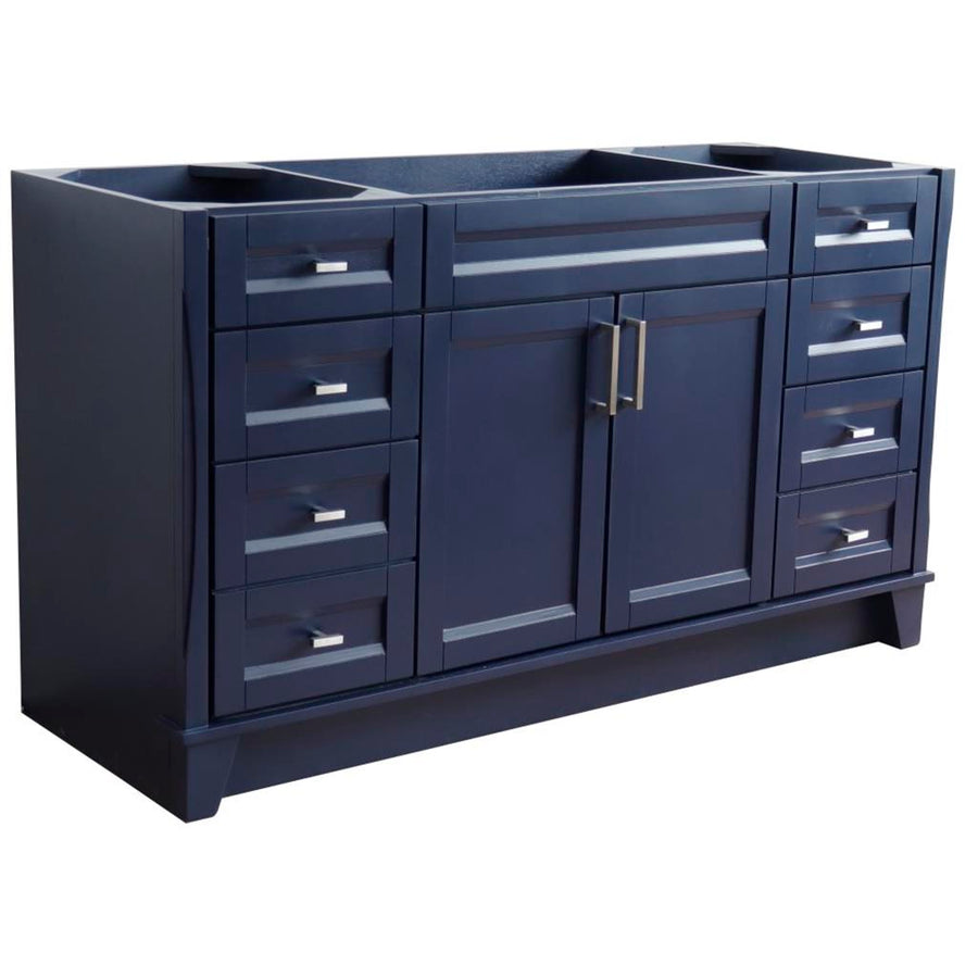 Bellaterra Home Terni 60" Blue Vanity, Cabinet Only Cabinet Only (No Top)#top-options_cabinet-only-(no-top)