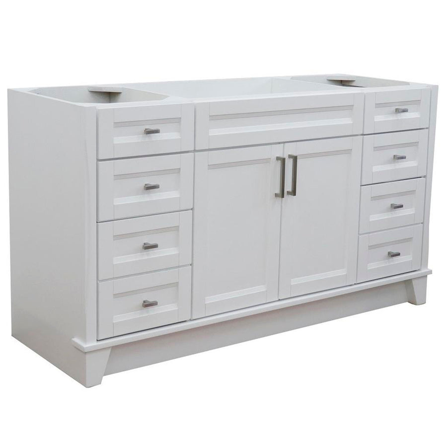 Bellaterra Home Terni 60" White Vanity, Cabinet Only Cabinet Only (No Top)#top-options_cabinet-only-(no-top)