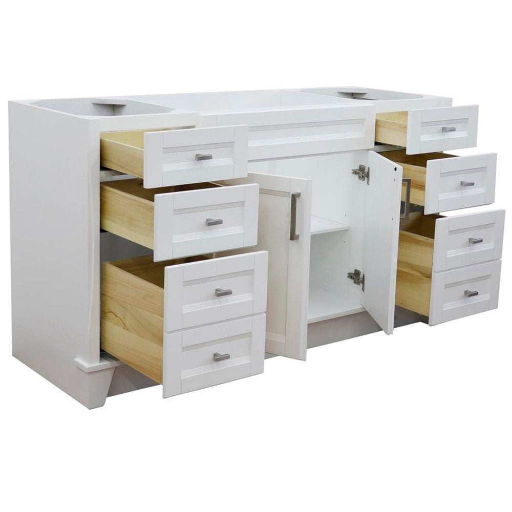 Bellaterra Home Terni 60" White Vanity, Cabinet Only Cabinet Only (No Top)#top-options_cabinet-only-(no-top)