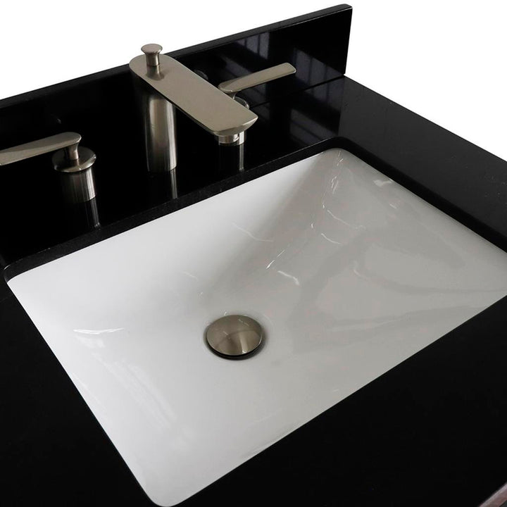 Bellaterra Terni 61" Double Vanity, Dark Gray, Black Galaxy Granite Top/Rectangle Sink