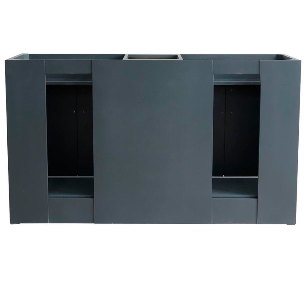 Bellaterra Terni 61" Double Vanity, Dark Gray, Black Galaxy Granite Top/Rectangle Sink