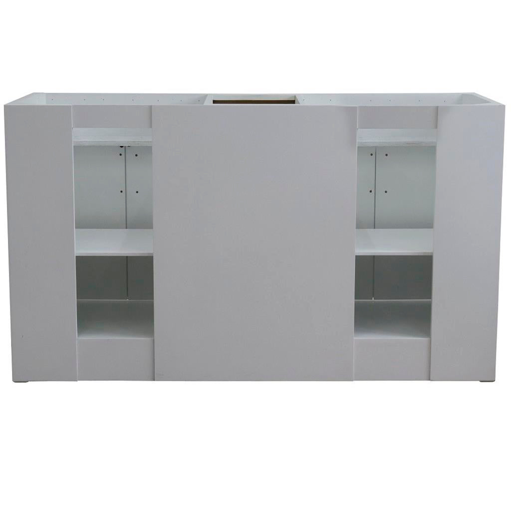 Bellaterra Terni 61" Double Vanity, White, Black Galaxy Granite Top/Rectangle Sink