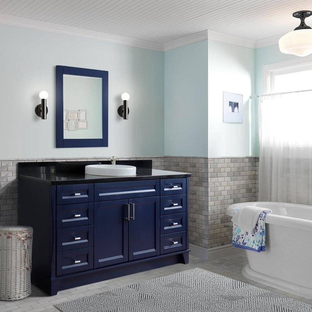 Bellaterra Home Terni 60" Blue Vanity, Round Sink Black Galaxy Granite#top-options_black-galaxy-granite