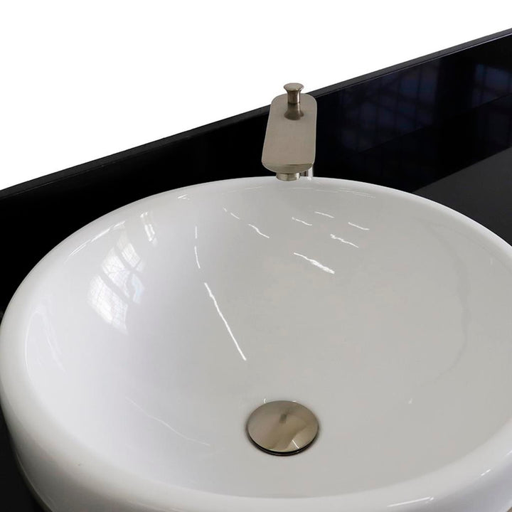 Bellaterra Terni 61" Single Vanity, Dark Gray, Black Galaxy Granite Top/Round Sink