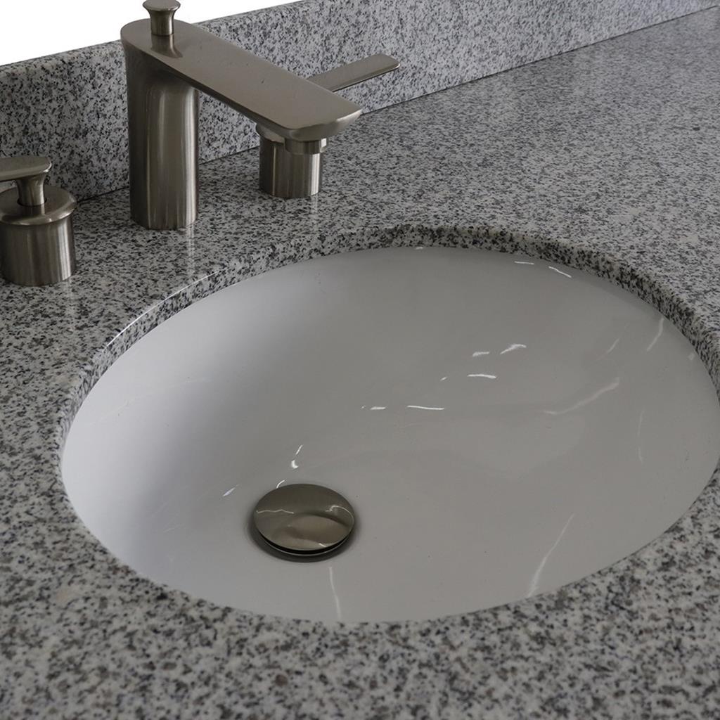 Bellaterra Terni 61" Single Vanity, Dark Gray, Gray Granite Top/Oval Sink