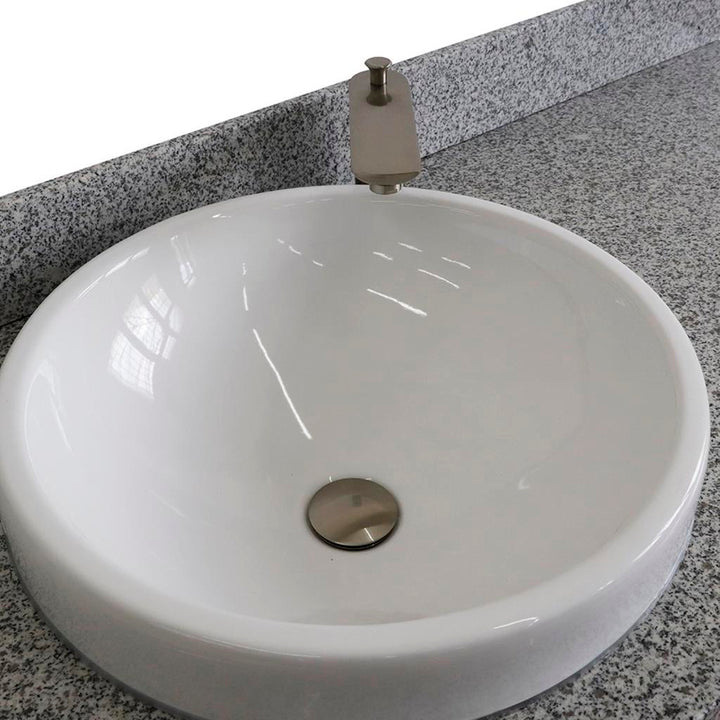 Bellaterra Terni 61" Single Vanity, Dark Gray, Gray Granite Top/Round Sink