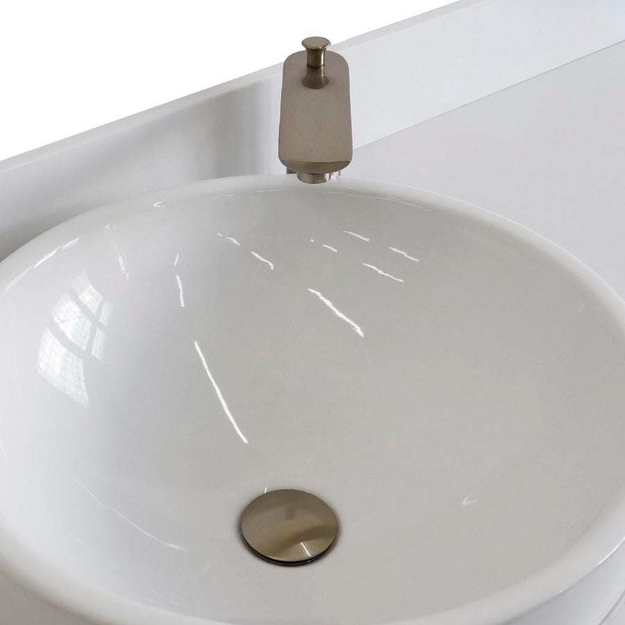 Bellaterra Terni 61" Single Vanity, Dark Gray, White Quartz Top/Round Sink