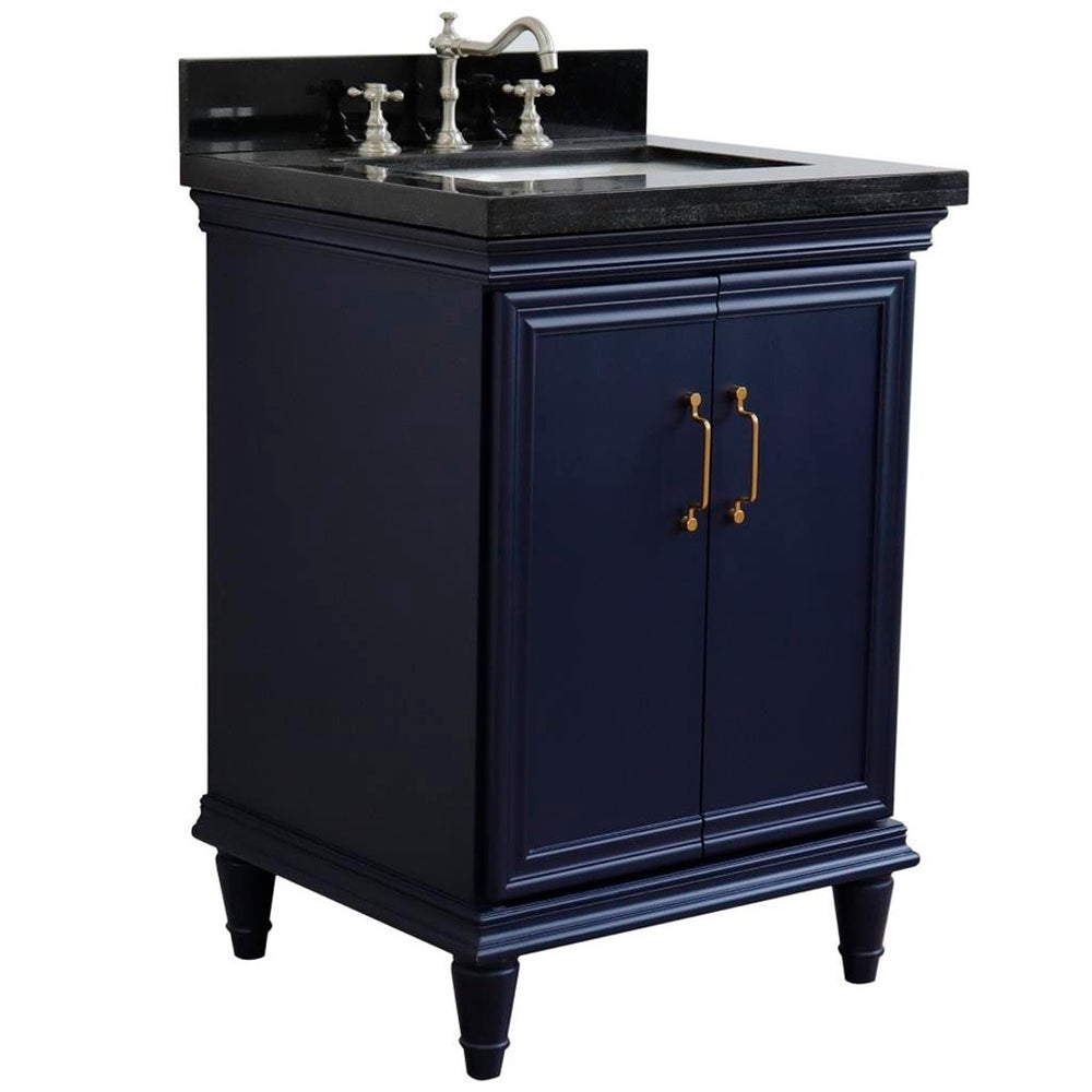 Bellaterra Home Forli 24" Blue Vanity, Rectangle Sink Black Galaxy Granite#top-options_black-galaxy-granite