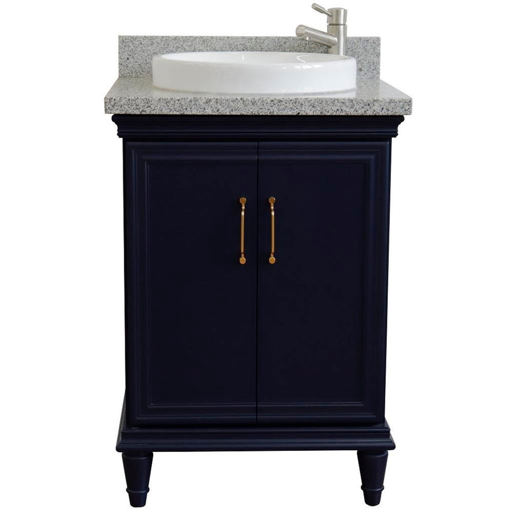 Bellaterra Forli 25" Single Vanity, Blue, Gray Granite Top/Round Sink