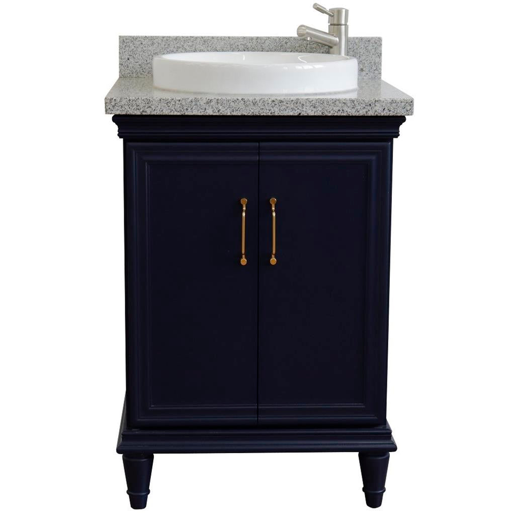 Bellaterra Forli 25" Single Vanity, Blue, Gray Granite Top/Round Sink