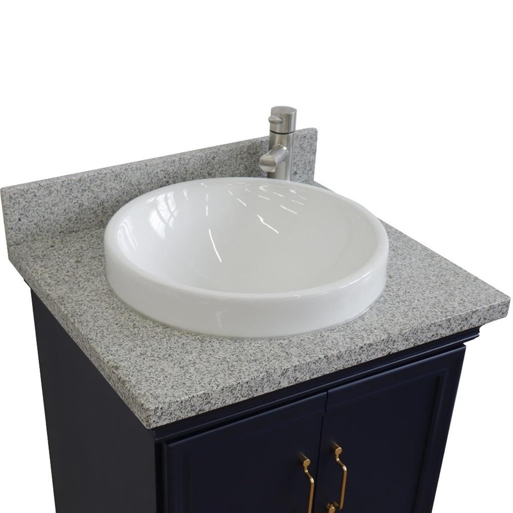 Bellaterra Forli 25" Single Vanity, Blue, Gray Granite Top/Round Sink