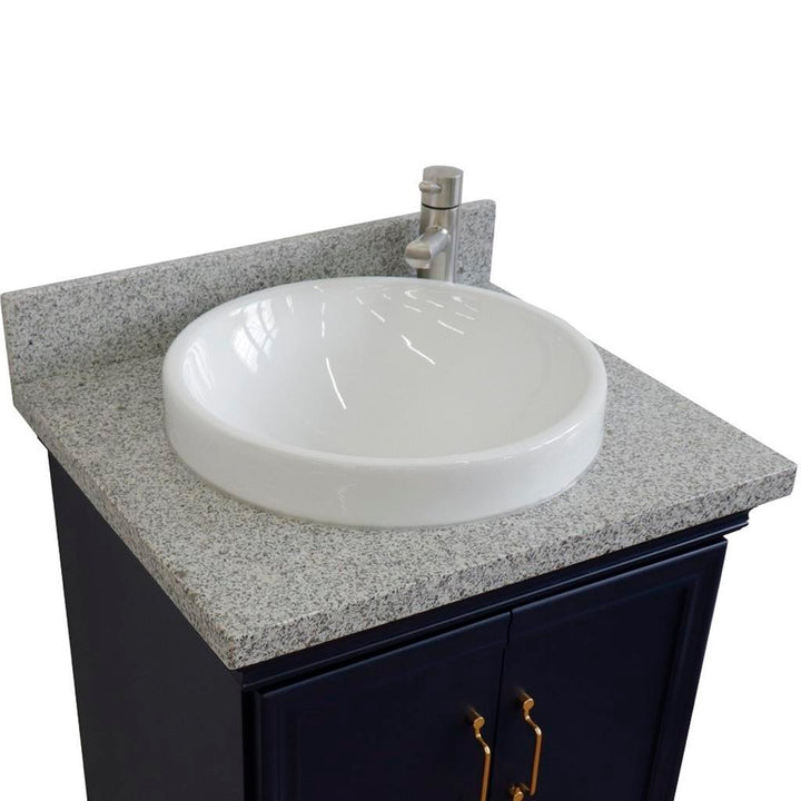 Bellaterra Forli 25" Single Vanity, Blue, Gray Granite Top/Round Sink