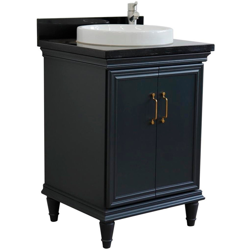 Bellaterra Home Forli 24" Dark Gray Vanity, Round Sink Black Galaxy Granite#top-options_black-galaxy-granite