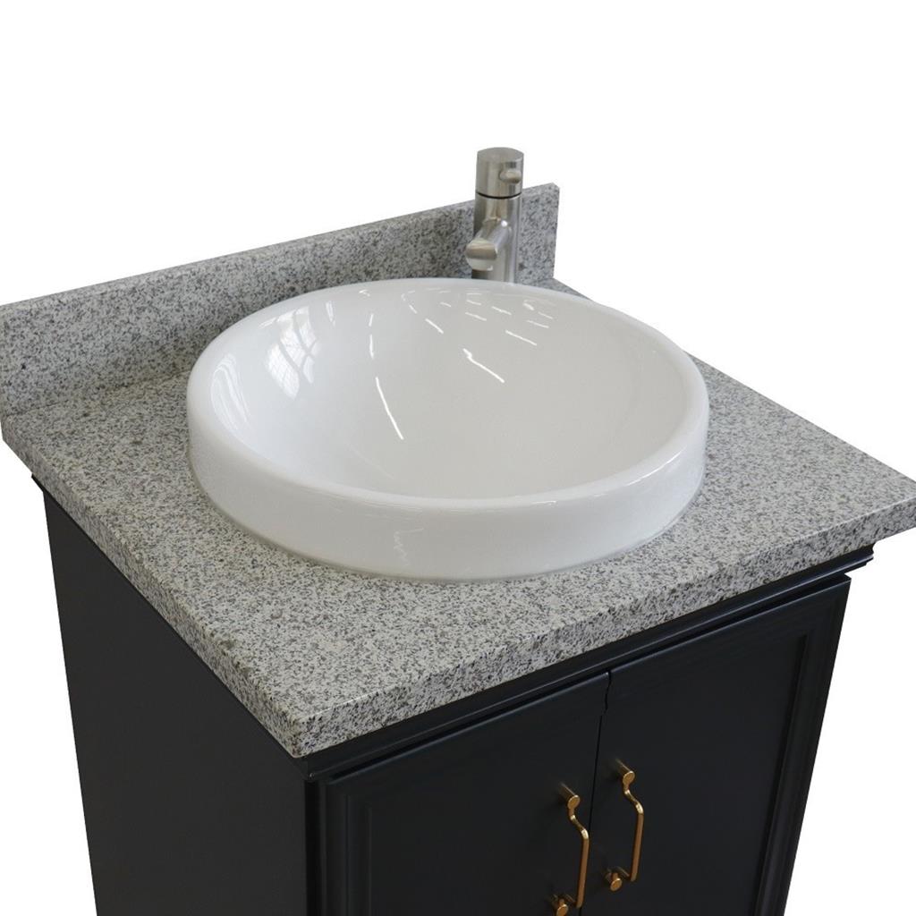 Bellaterra Forli 25" Single Vanity, Dark Gray, Gray Granite Top/Round Sink