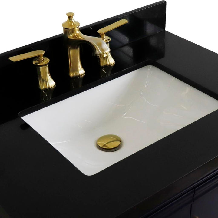 Bellaterra Forli 31" Single Vanity, Blue, Black Galaxy Granite Top/Rectangle Sink