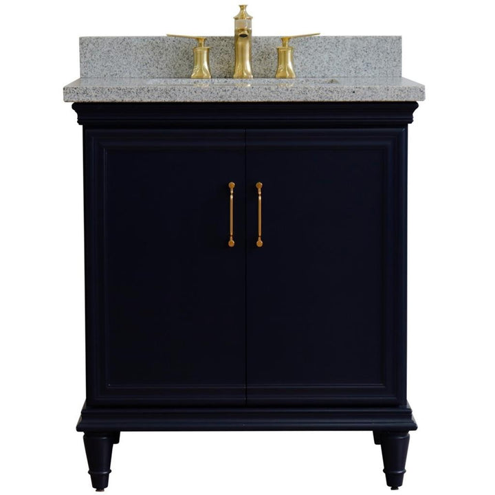 Bellaterra Forli 31" Single Vanity, Blue, Gray Granite Top/Rectangle Sink