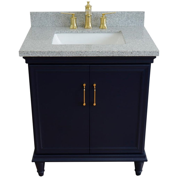 Bellaterra Forli 31" Single Vanity, Blue, Gray Granite Top/Rectangle Sink