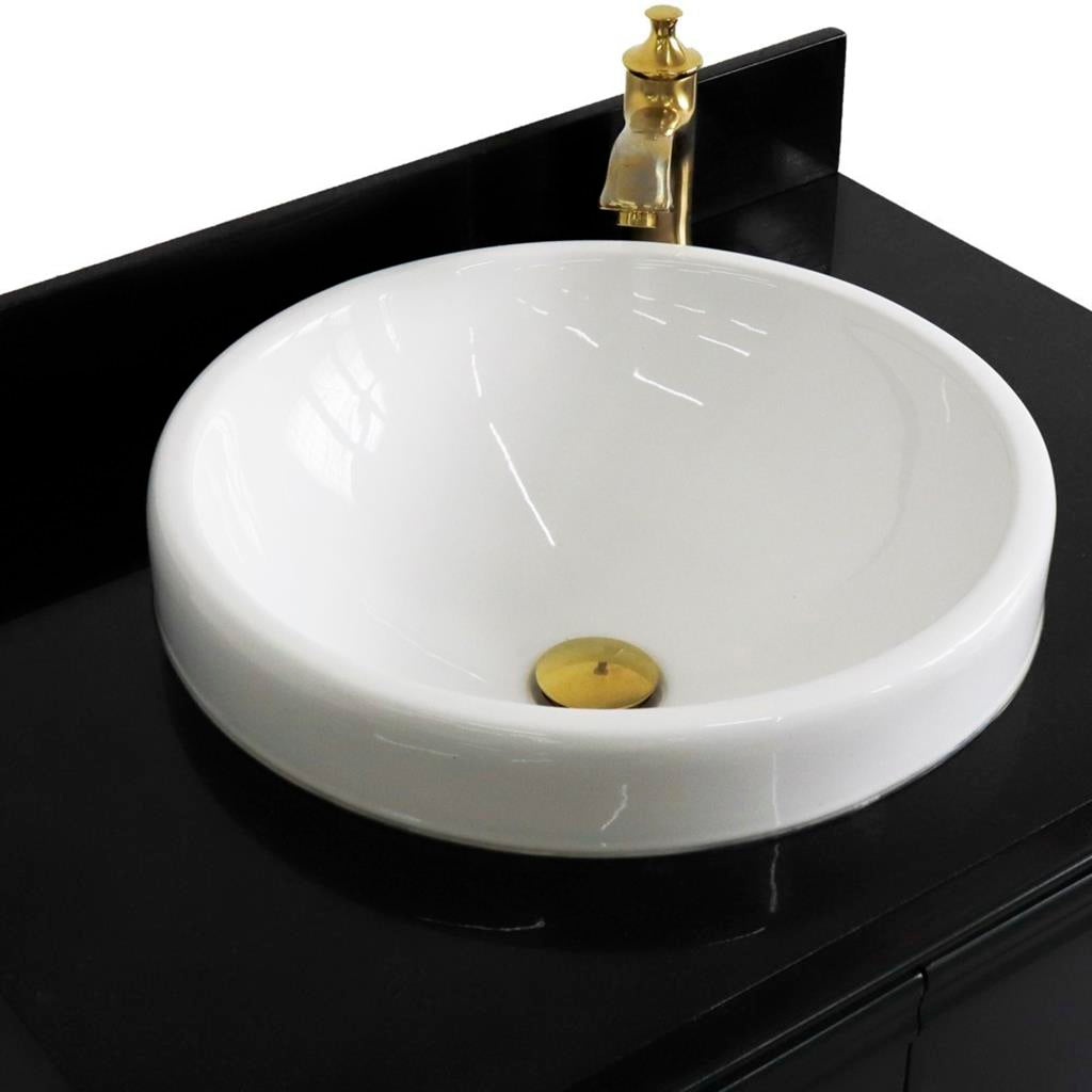 Bellaterra Forli 31" Single Vanity, Dark Gray, Black Galaxy Granite Top/Round Sink