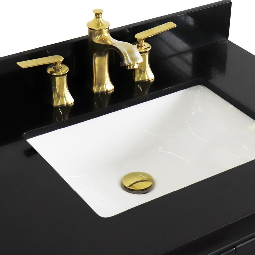 Bellaterra Forli 31" Single Vanity, Dark Gray, Black Galaxy Granite Top/Rectangle Sink