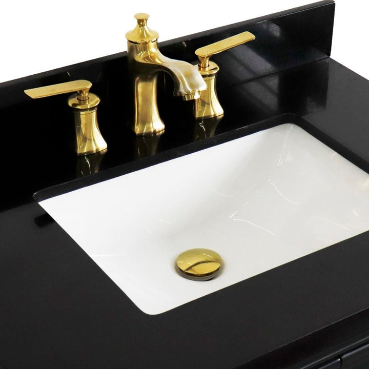 Bellaterra Forli 31" Single Vanity, Dark Gray, Black Galaxy Granite Top/Rectangle Sink