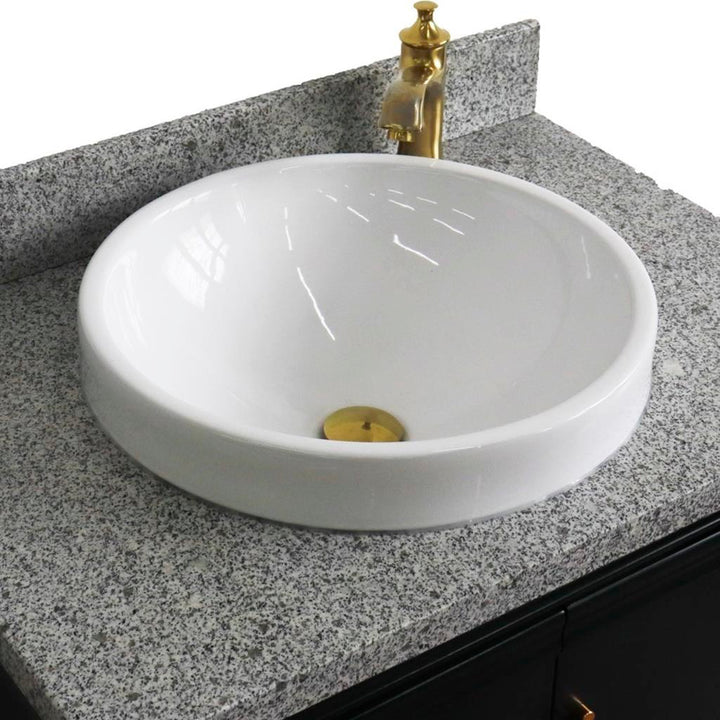 Bellaterra Forli 31" Single Vanity, Dark Gray, Gray Granite Top/Round Sink